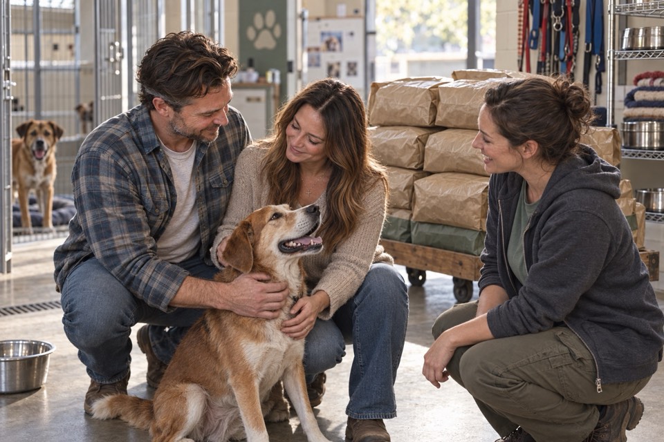 The Holypup founders delivering dog food to a community animal shelter in the United States