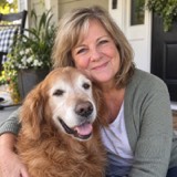 Linda M. with her senior dog Daisy
